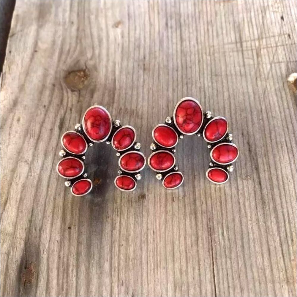 Turquoise Dangle Metal Large Oval Statement Teard… - image 2